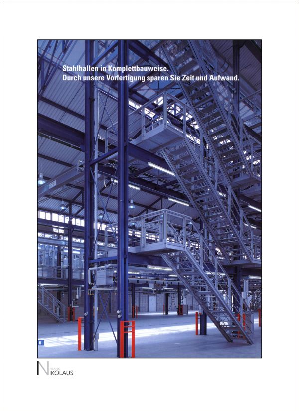 Stahlkonstruktion einer Produktionshalle der TU Weihenstephan